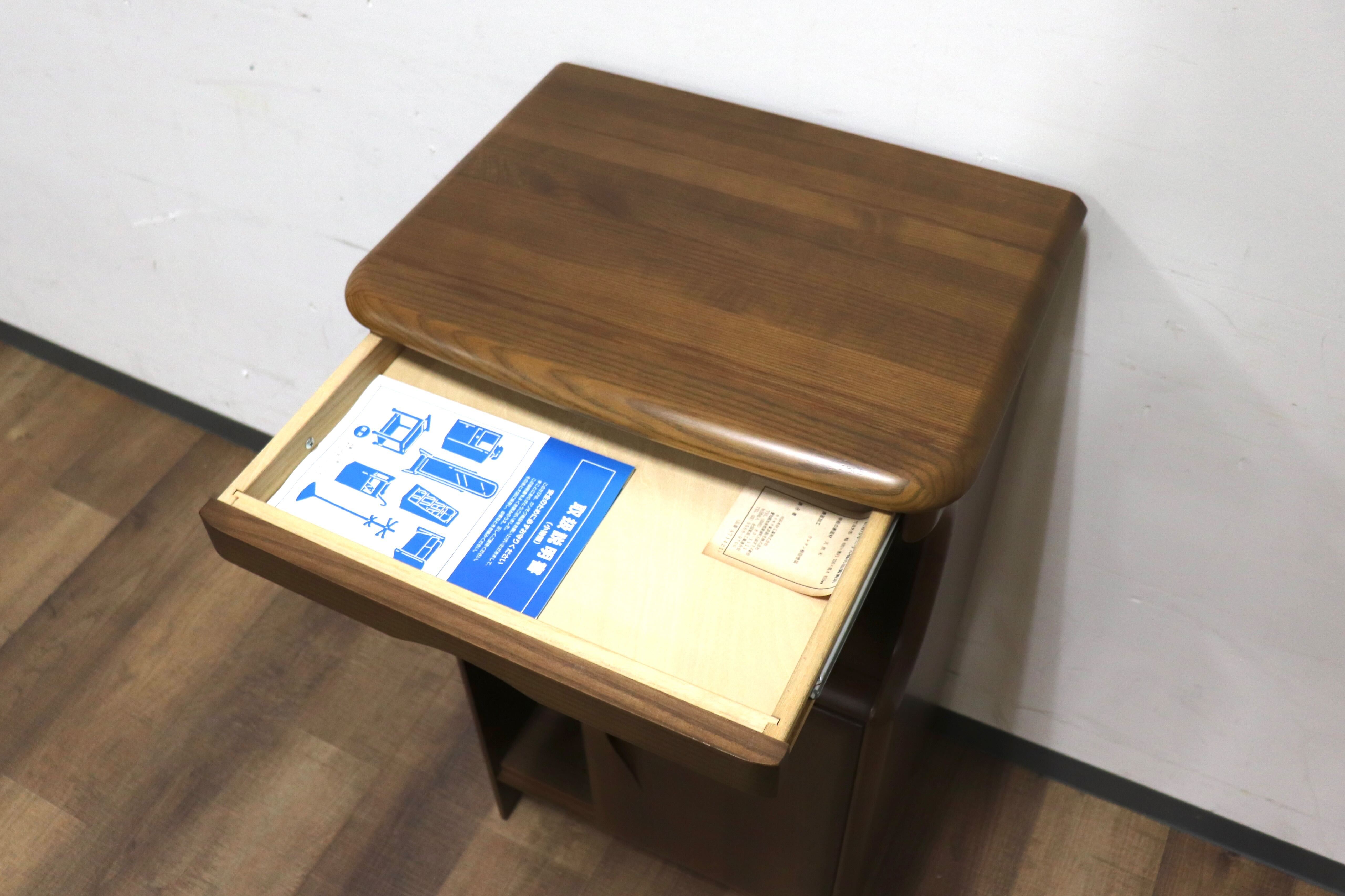 カリモク karimoku 木製サイドテーブル 天然木電話台・ファックス台