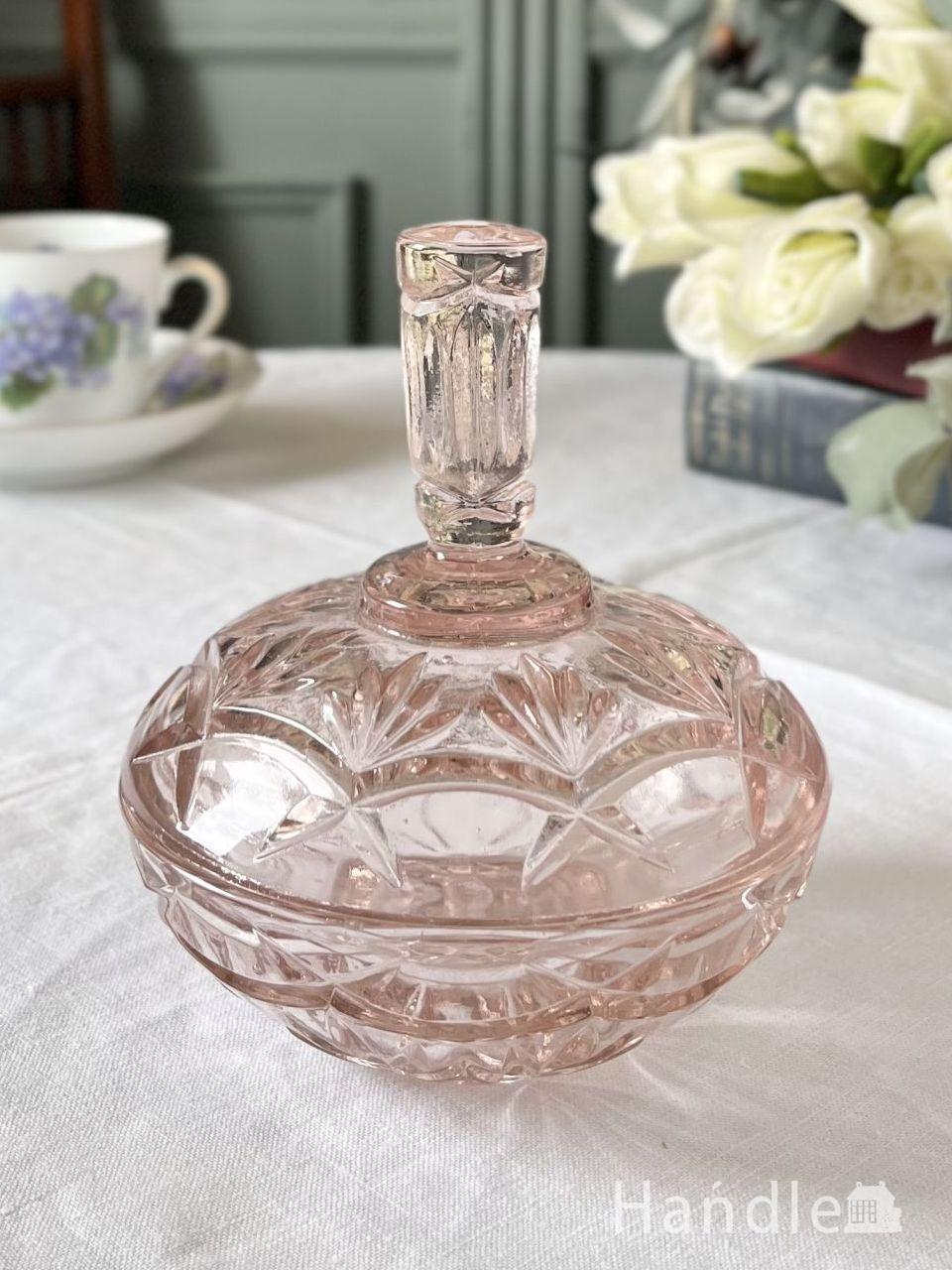 白鳥の形の美しいアンティ―クの器、アンティークガラスの小物入れ(pg