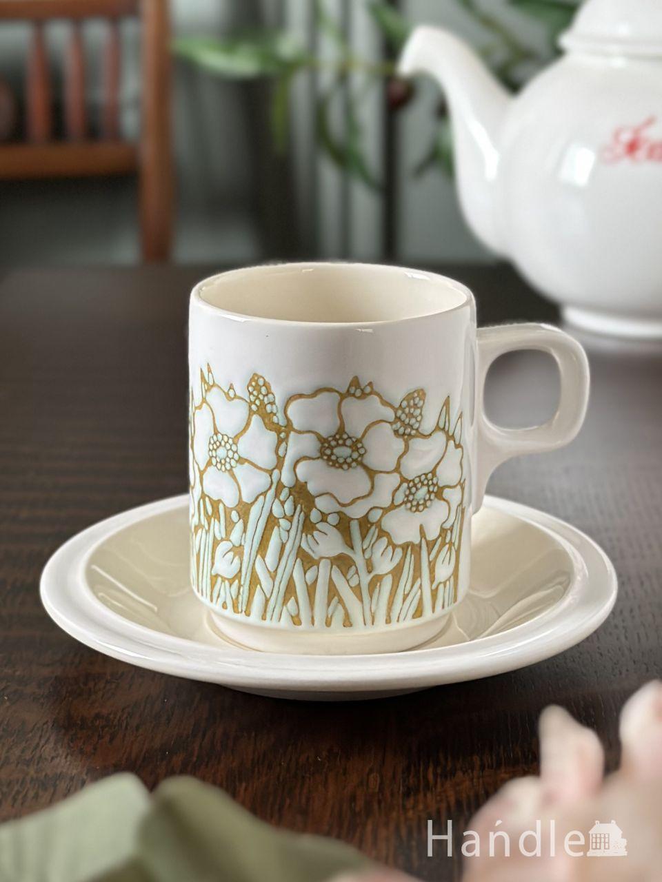 フランスから届いたリモージュのアンティーク食器、ダブルハンドル