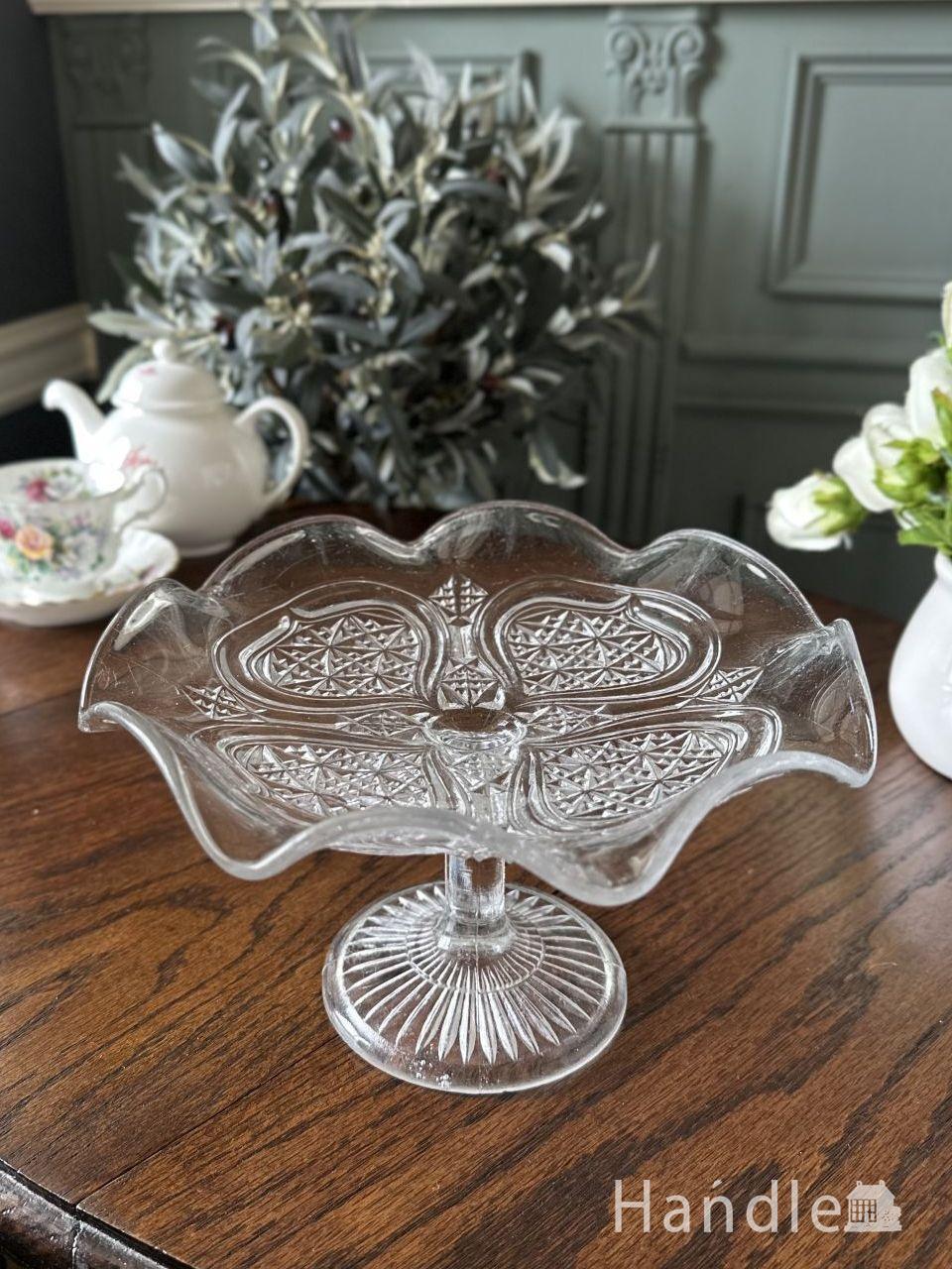 フェントン アンティークガラス 小物入れ Fenton silver crest