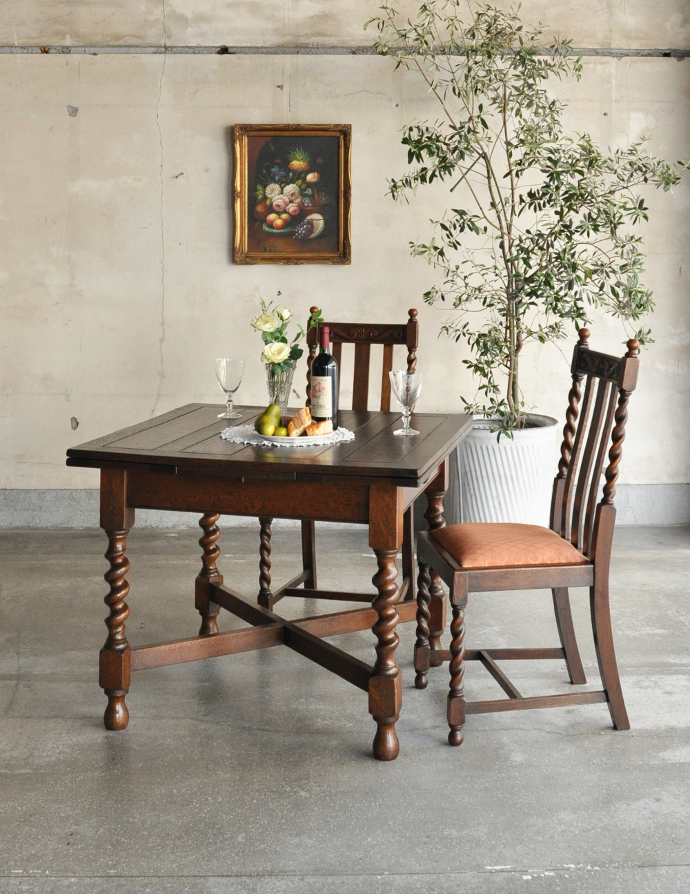 イギリスアンティーク伸長式 ドローリーフダイニングテーブル 【公式通販】