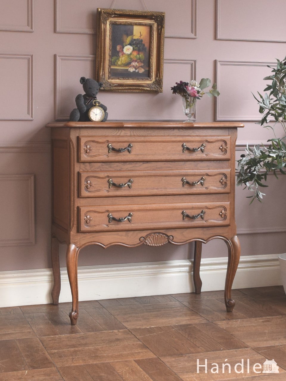 アンティークの素敵なフレンチインテリア、小さな3段チェスト(j-1233