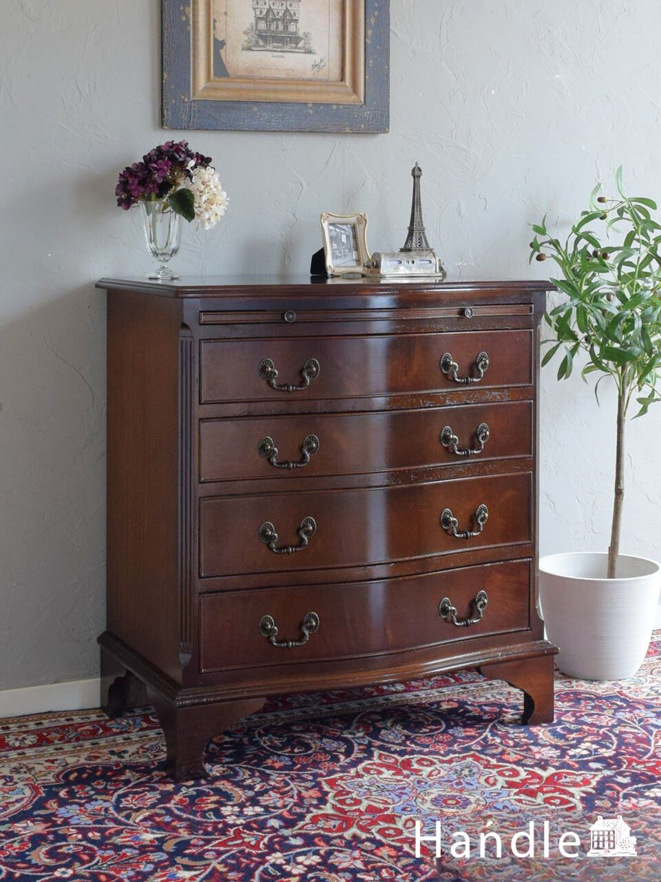 イギリスアンティーク オールドパイン 鍵付きスモールチェスト