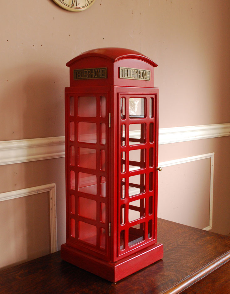 H009【引取限定】英国レトロ 赤色電話ボックス ロンドン風