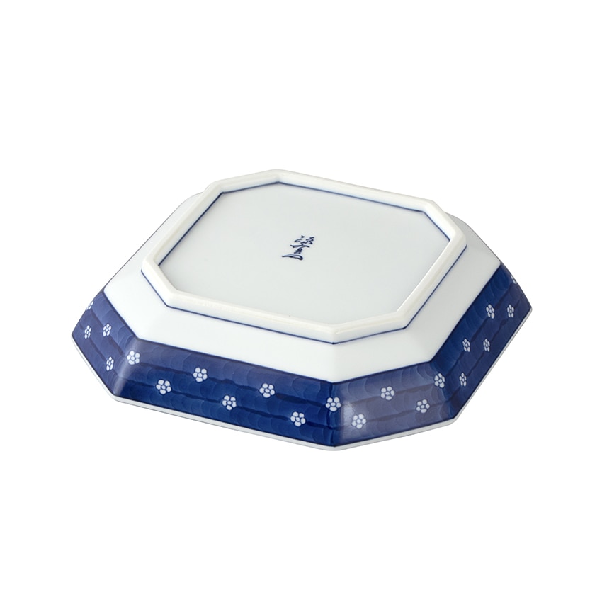 2567 平戸 弥治右衛門 染付山水 手桶 花器 未使用 2567 平戸 弥治右