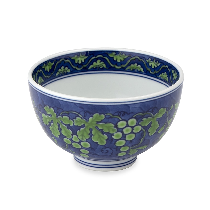 源右衛門】古伊万里の伝統日本の銘窯源右衛門作染付花鳥図小鉢五客揃