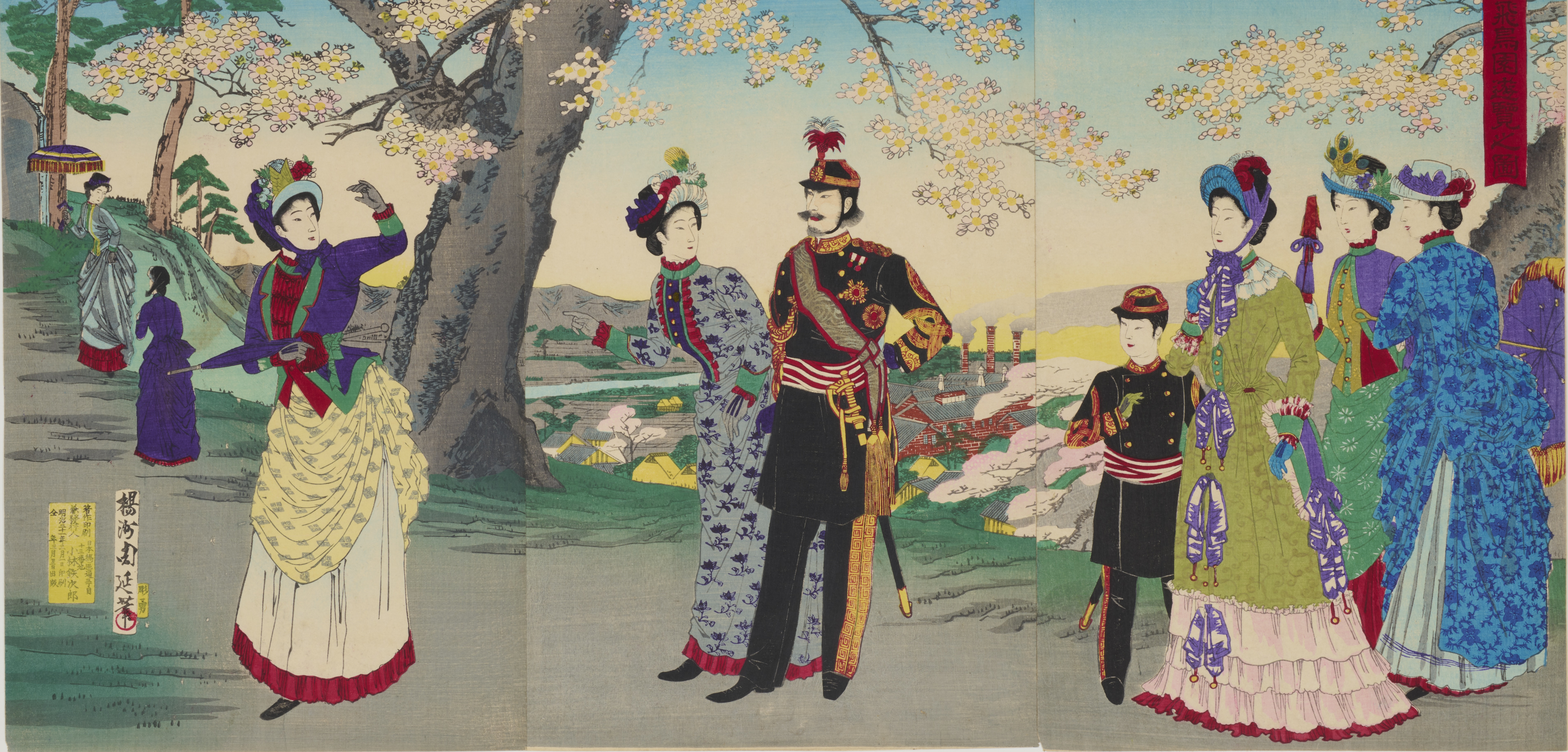 明治期 楊洲周延 木版画 雪月花 卯の花 卯能花 錦絵 美人画 Japanese