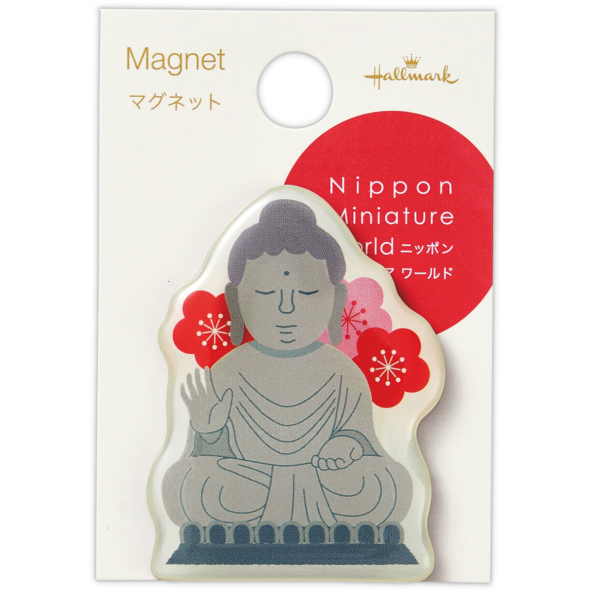仏と梅【マグネット／Nippon Miniature World ニッポンミニチュア
