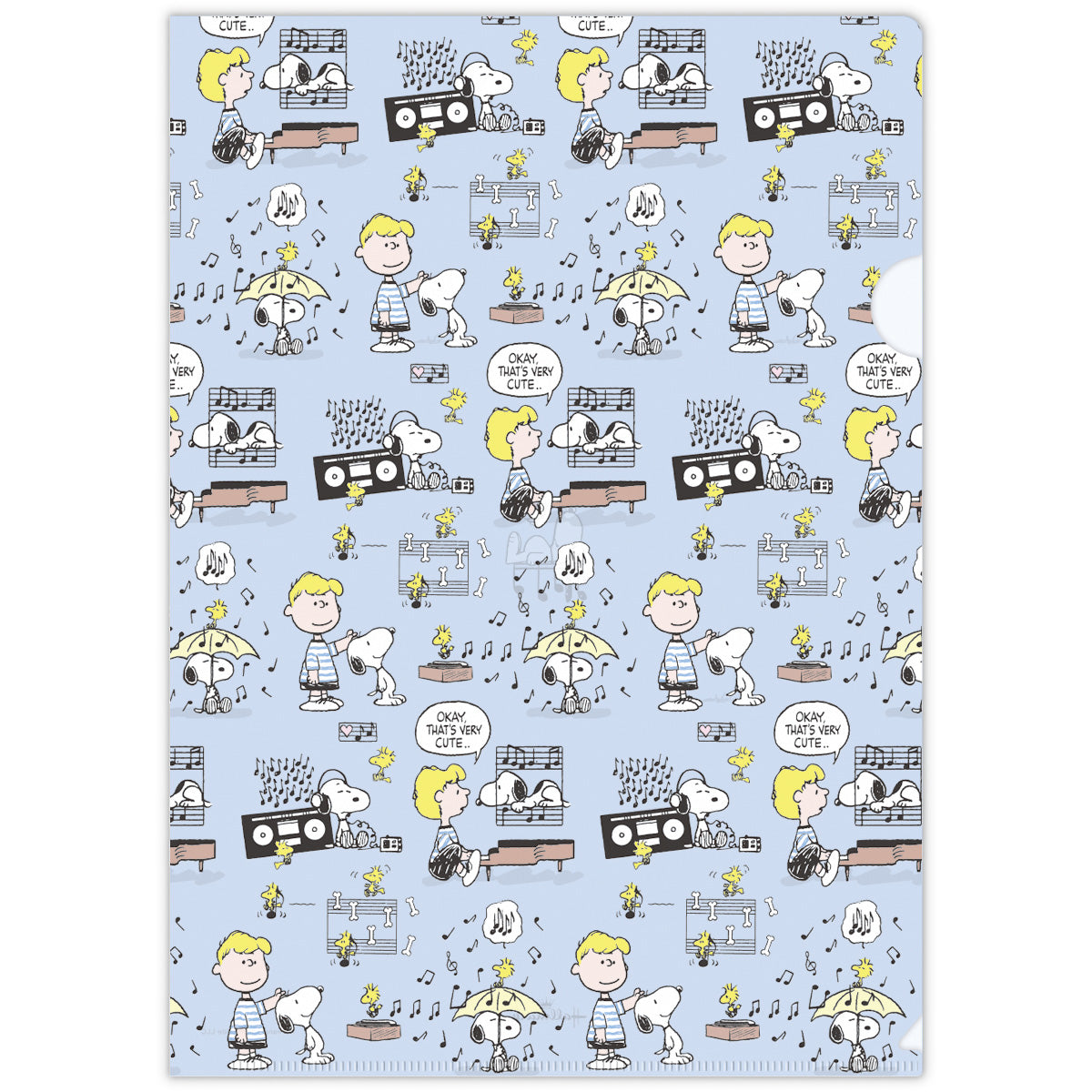 スヌーピー ブルー 音楽のある日々【クリアフォルダ／Life with Snoopy