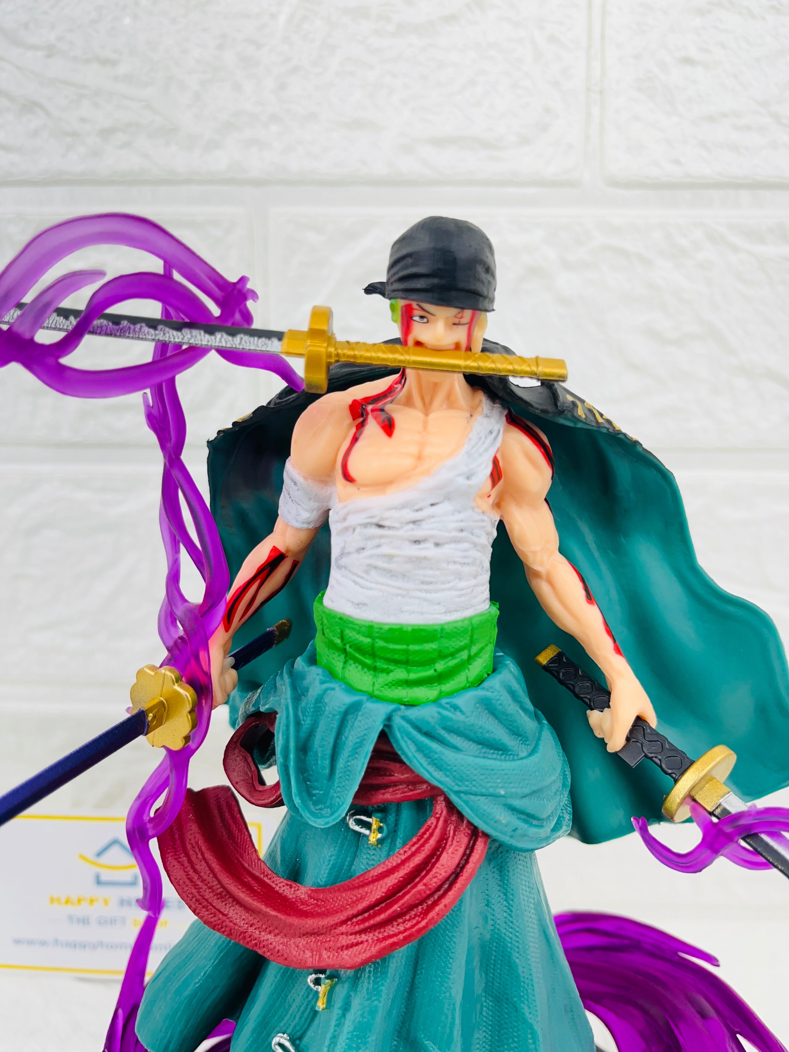 21 cm Zoro Bloodbath Purple Flames One Piece Figurine – Happy Homes