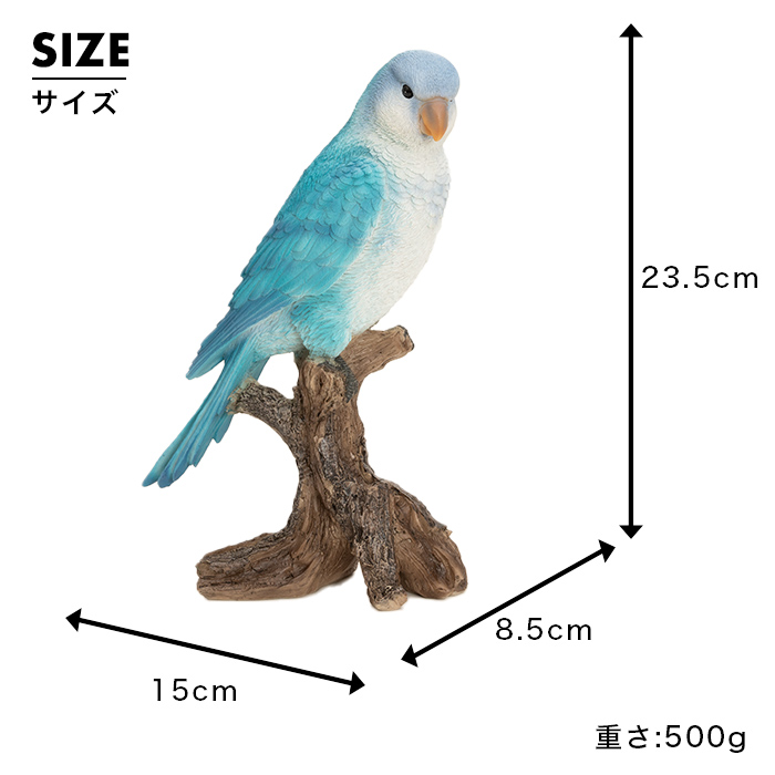 木に留まって休むインコ《 オキナインコ（23.5cm）》 – ガーデン用