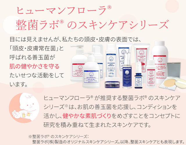 皮膚常在菌(善玉菌)を育てる整菌スキンケア。ヒューマンフローラ
