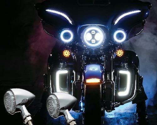 クリアキン ヘッドライト トリムリング ブラック 7インチ |ハーレー