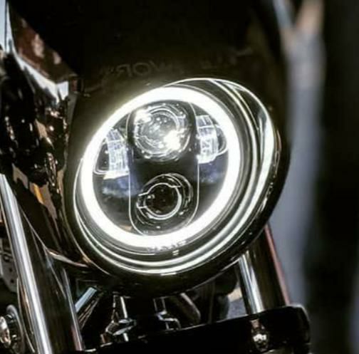 SALE】HOGWORKZ 5-3/4インチ LEDヘッドライト ホワイトHALOリング