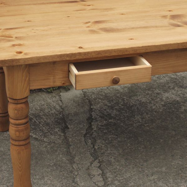 ろくろ脚ダイニングテーブル・引き出し付き・180cm×80cm