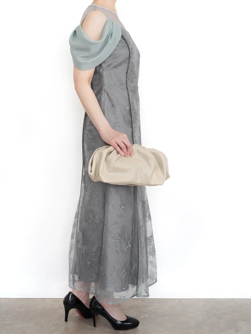 LAGUNAMOON（ラグナムーン）LADYチュール刺繍オフショルダーワンピース