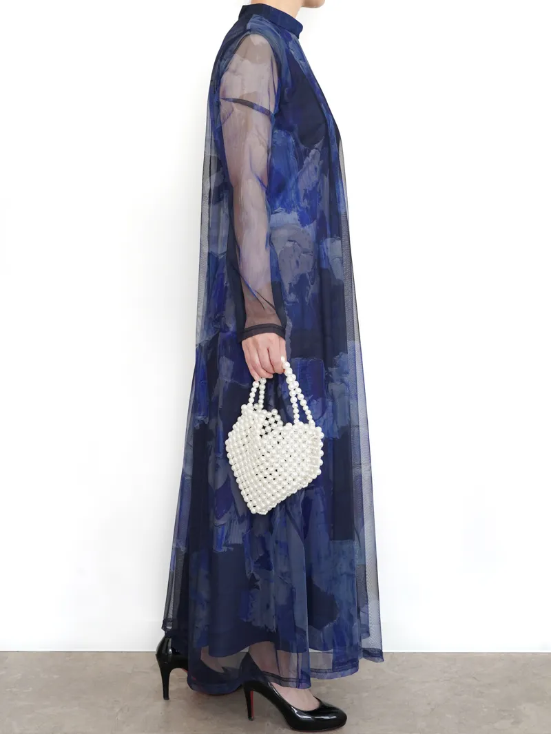 Ameri VINTAGE（アメリ ヴィンテージ）UND GYPSUM ART DRESS（ブルー/M