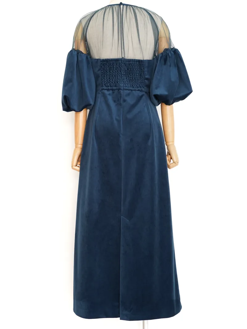 Ameri VINTAGE（アメリ ヴィンテージ）SOUFFLE SLEEVE VELOUR DRESS