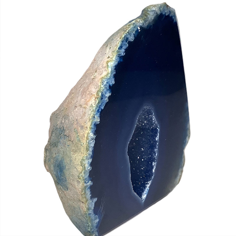 メノウ原石水晶付き（ブルー）約200g No,3635｜置物/彫り物 | 天然石