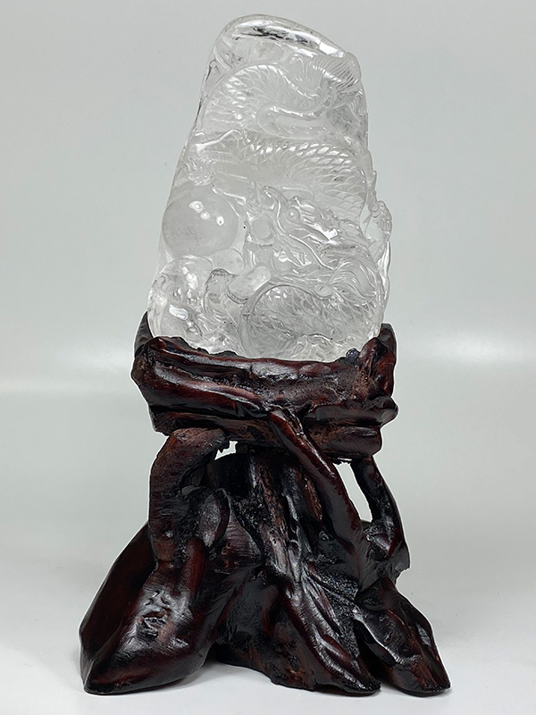 水晶(ゴールデンヒーラー共生) 龍 彫り物 【公式通販】