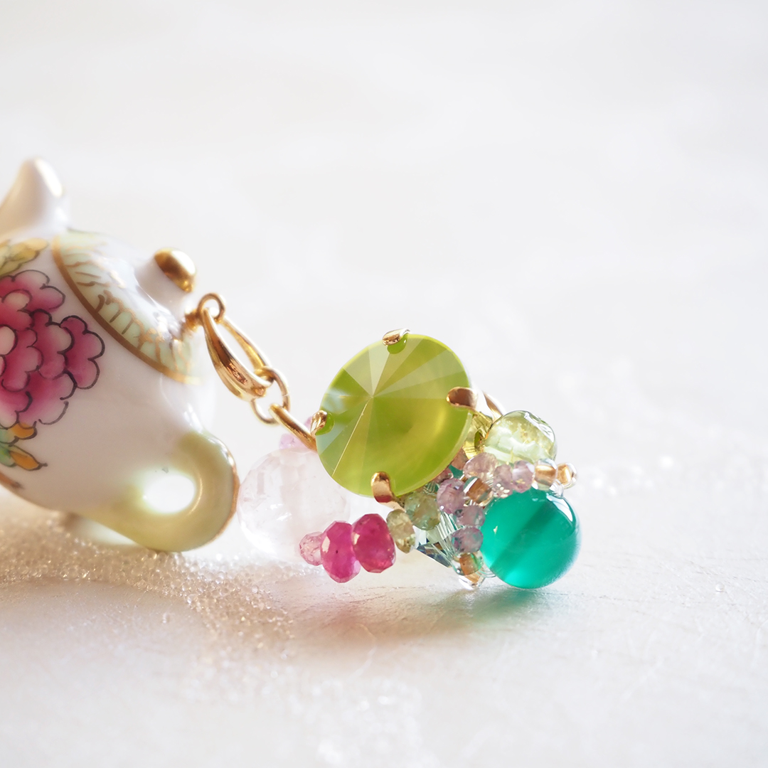 ヘレンド×Korino.I] ピンブローチ ティーポット ヴィクトリア・ブーケ