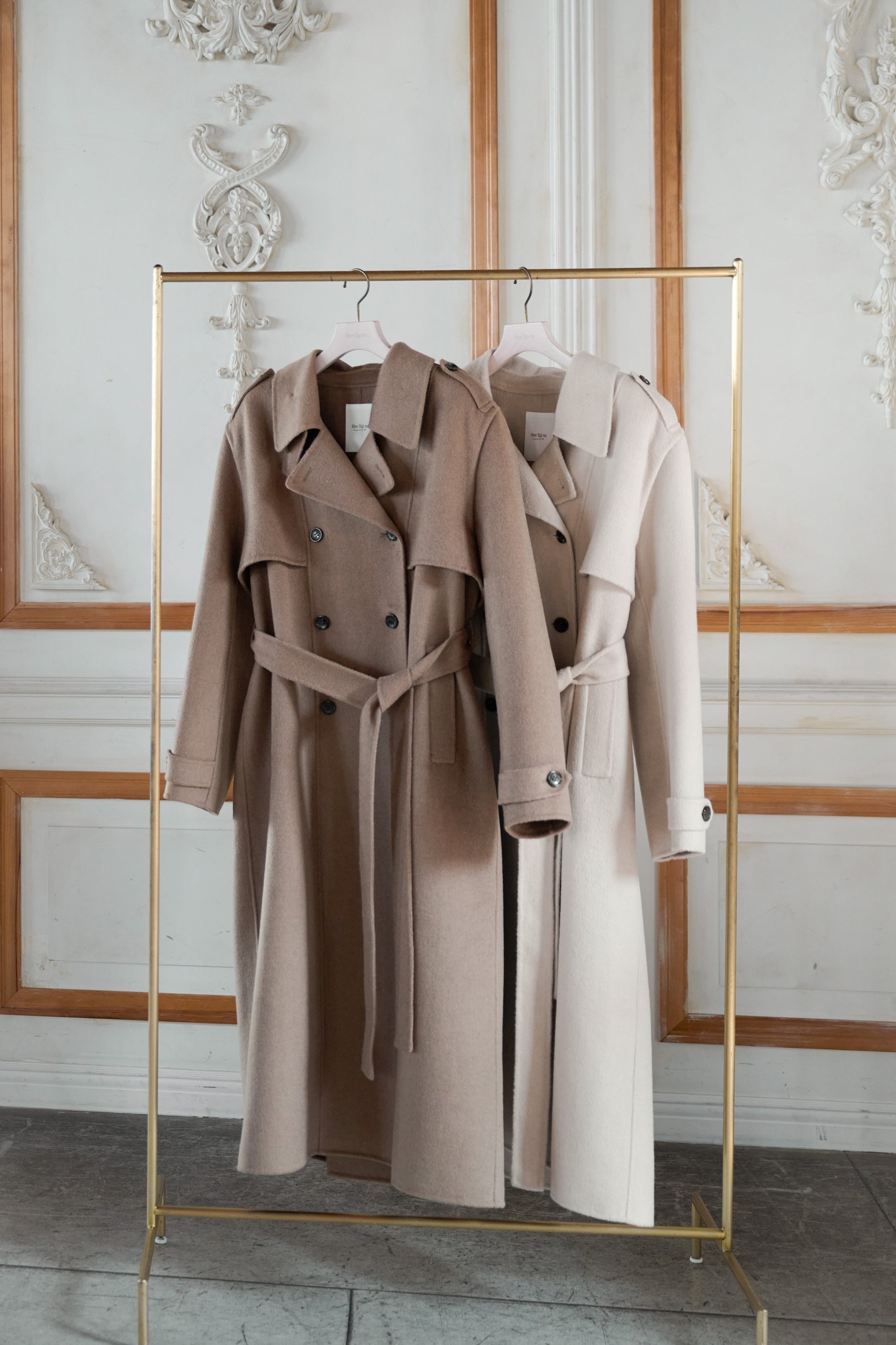 Wool-Blend Rever Trench Coat