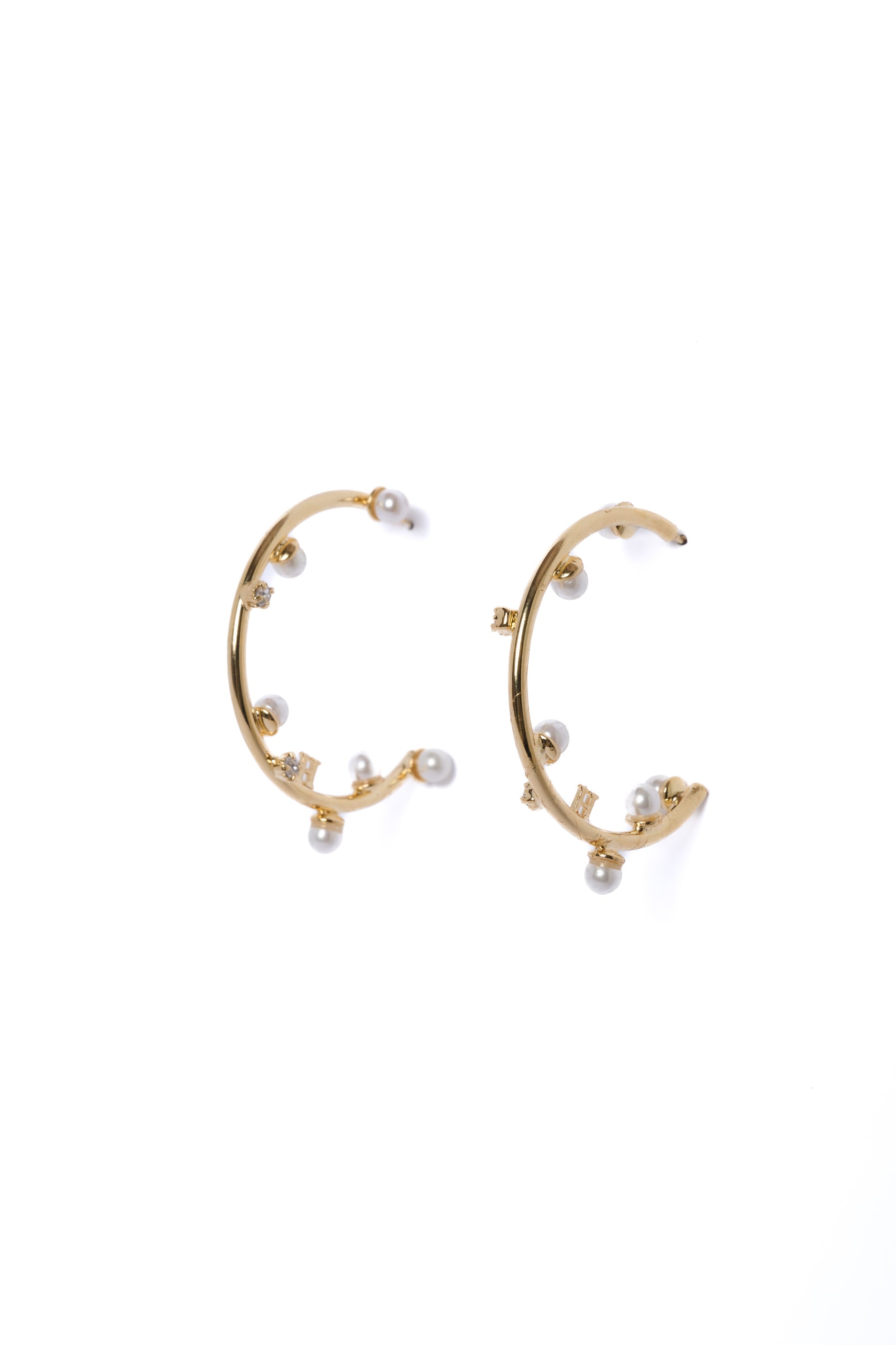 Crystal Pearl Hoop Pierces