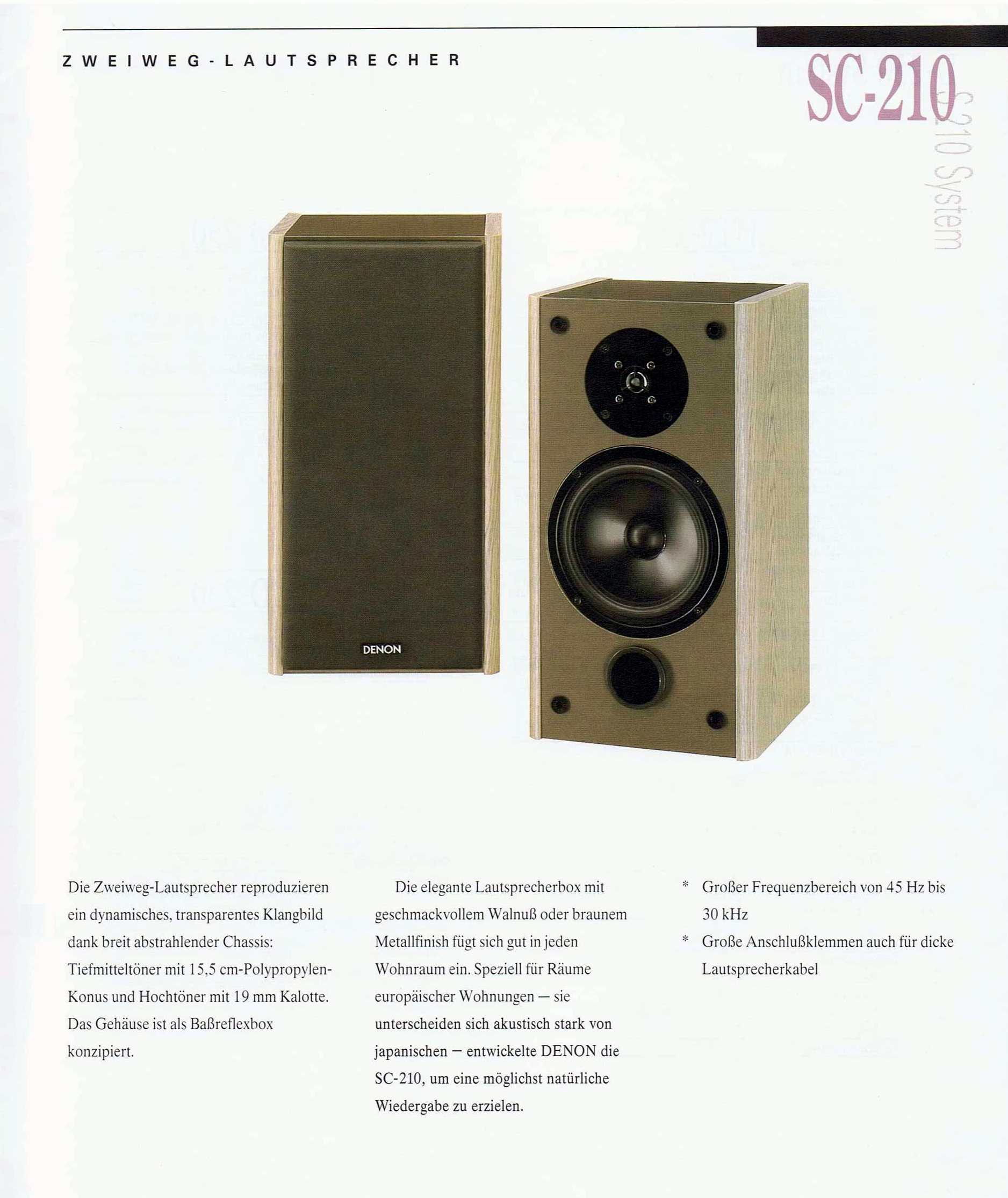Denon SC-210 | hifi-wiki.com Denon ブックシェルフ スピーカー SC-210