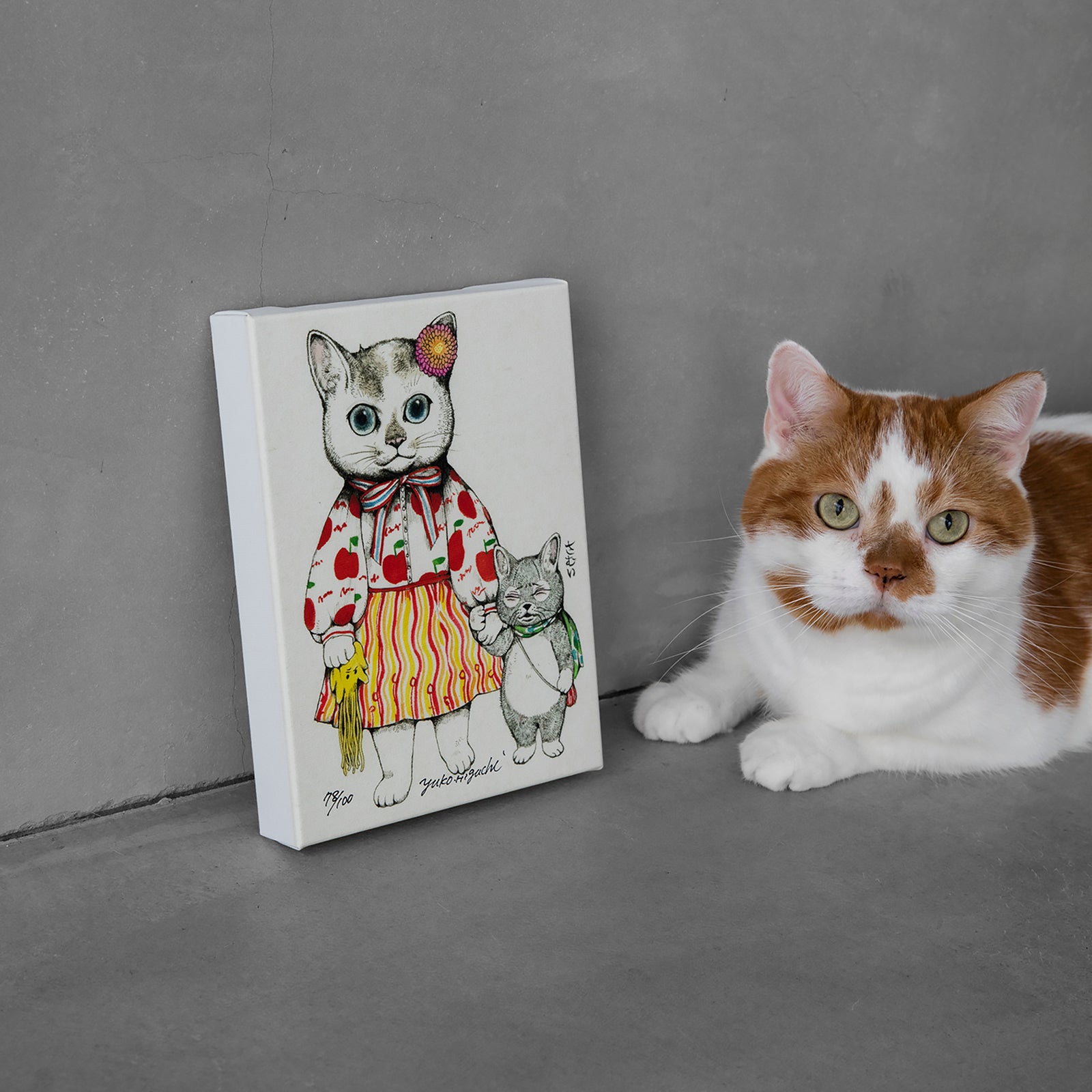 ヒグチユウコ複製画 いじわるねこ 認証書付き ヒグチユウコ複製画