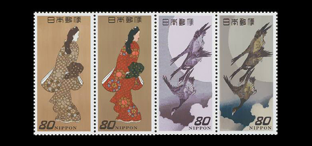 銭単位切手 郵便週間記念 ◎切手趣味週間 月に雁 シート 「月に