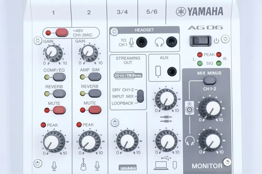 YAMAHA AG06MK2をレビュー。弾き語り配信にも最適な配信に強い