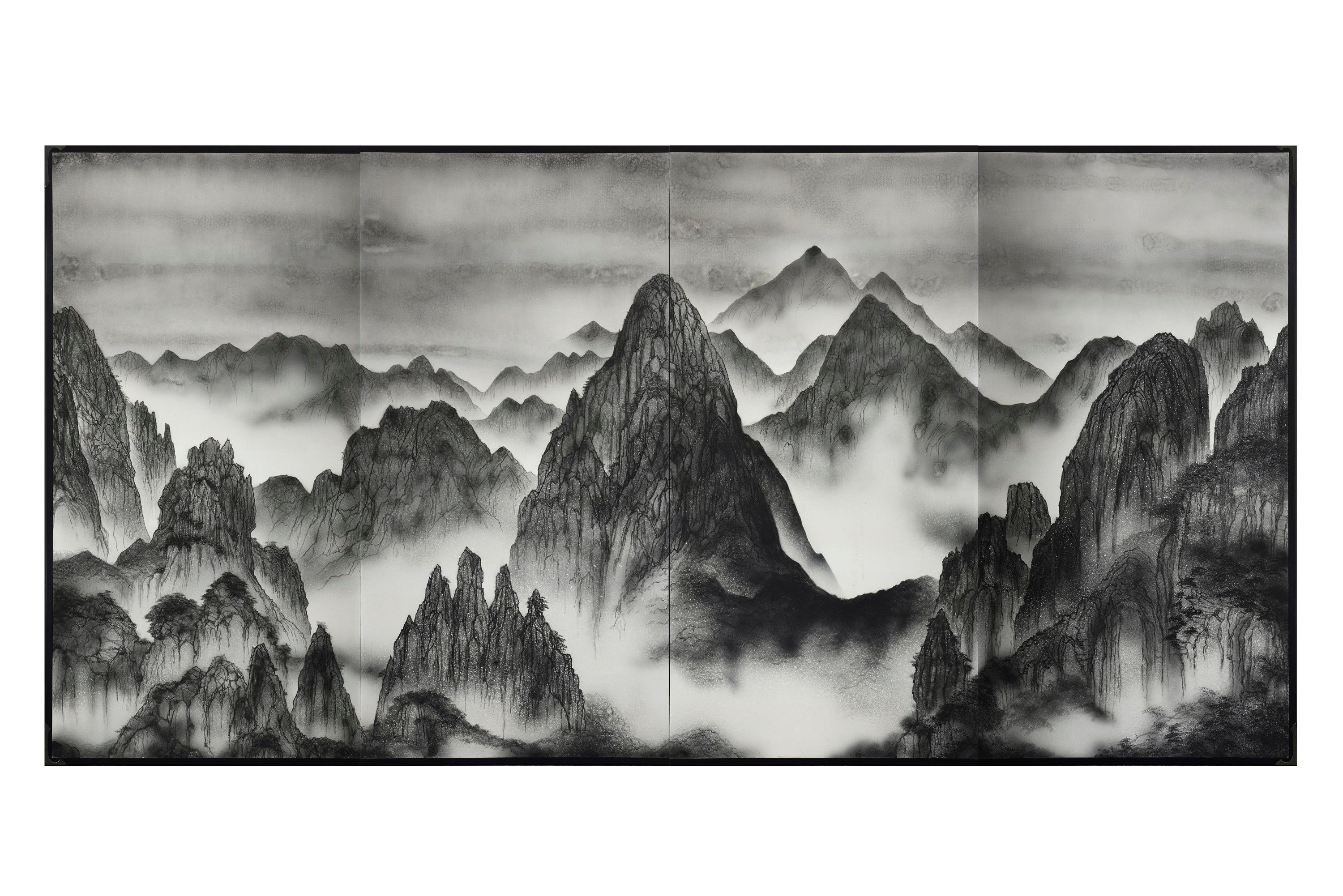 加山又造、双華、希少画集画、新品高級額装付 加山又造、花、希少画集