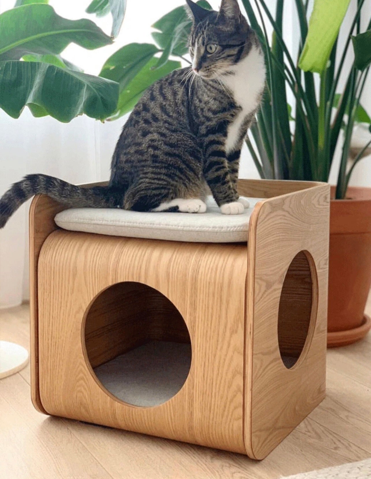 ⑯♥サイドテーブル☆キャットハウス☆小屋☆無垢☆ネコ☆手作り