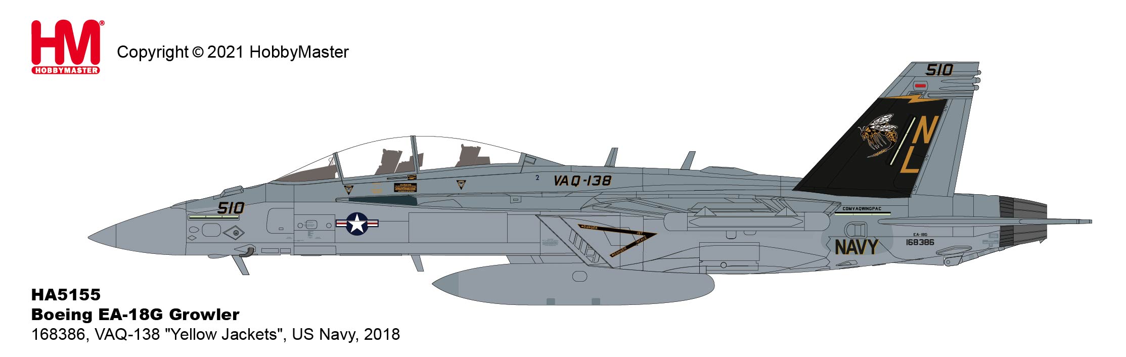 ホビーマスター EA-18Gグラウラー イエロージャケッツ1/72 HA5155