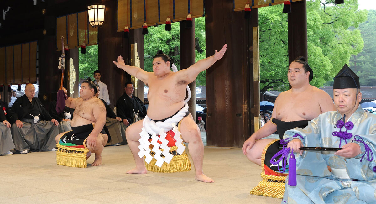 絵画日本画原画「明治神宮奉納土俵入り」 絵画日本画原画「明治神宮