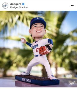 大谷翔平の新ボブルヘッド人形デザイン公開 6体目で初の投手