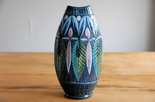 スウェーデン/Tilgmans/ティルグマン/陶器の花瓶（木の葉） - 北欧