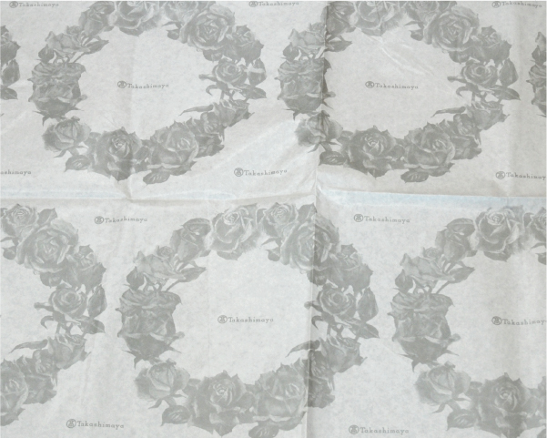 包装紙コレクション】＜高島屋 包装紙＞グレーのバラ