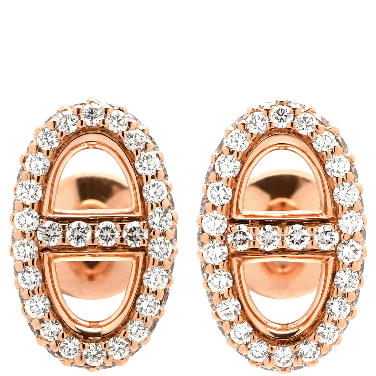 エルメス HERMES シェーヌダンクル ファランドール ピアス パヴェ