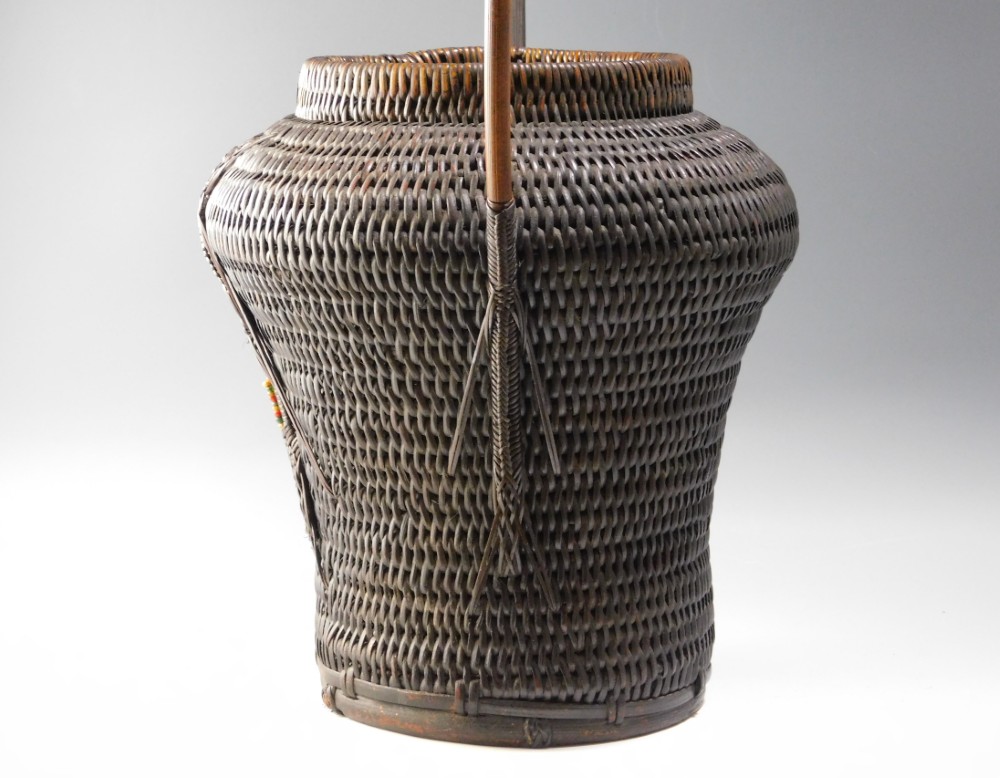 古美味 安藤竹良斎作 虫篭花入 茶道具 保証品 XnI7(木工、