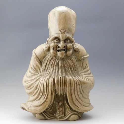 古高取焼】鹿寿老像 七福神 長寿神 福禄寿 縁起物 置物 陶磁器