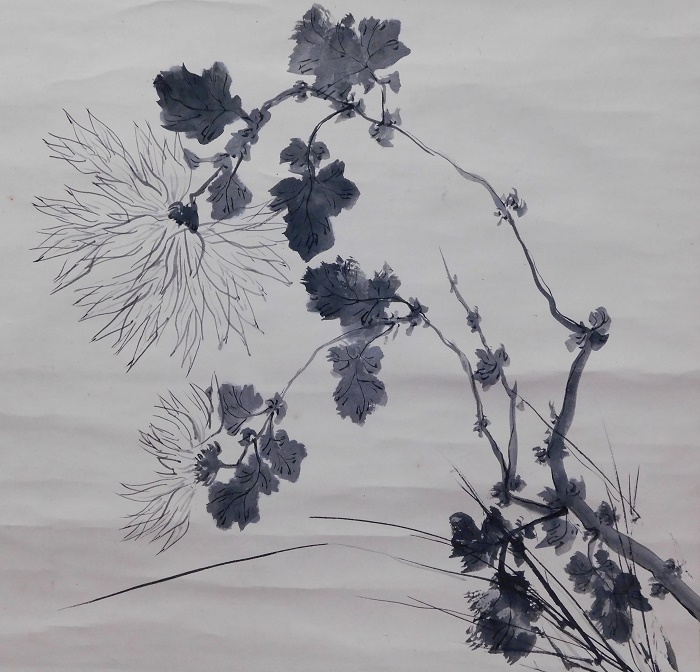 松林桂月絹本淡彩水墨画【月上飛鳥図】自題箱有り掛軸一幅模写152