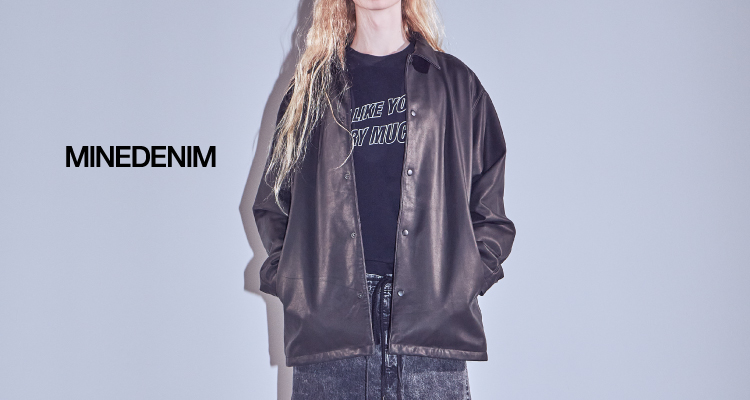 マインデニム Sheep Leather Coach JK BLK MINEDENIM Sheep Leather