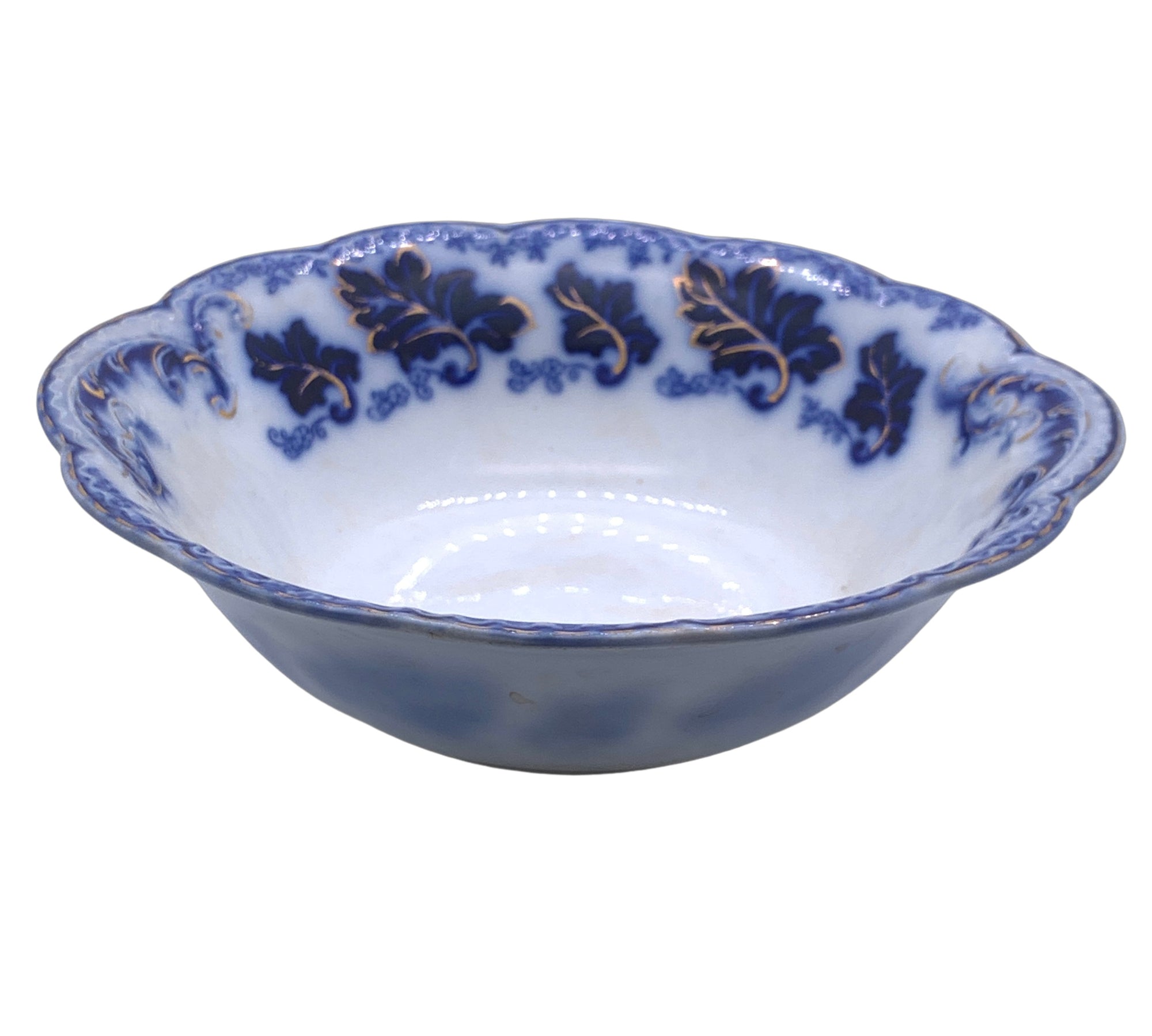 Antique Johnson Brothers Normandy Flow Blue Bowl - Hunt and Bloom