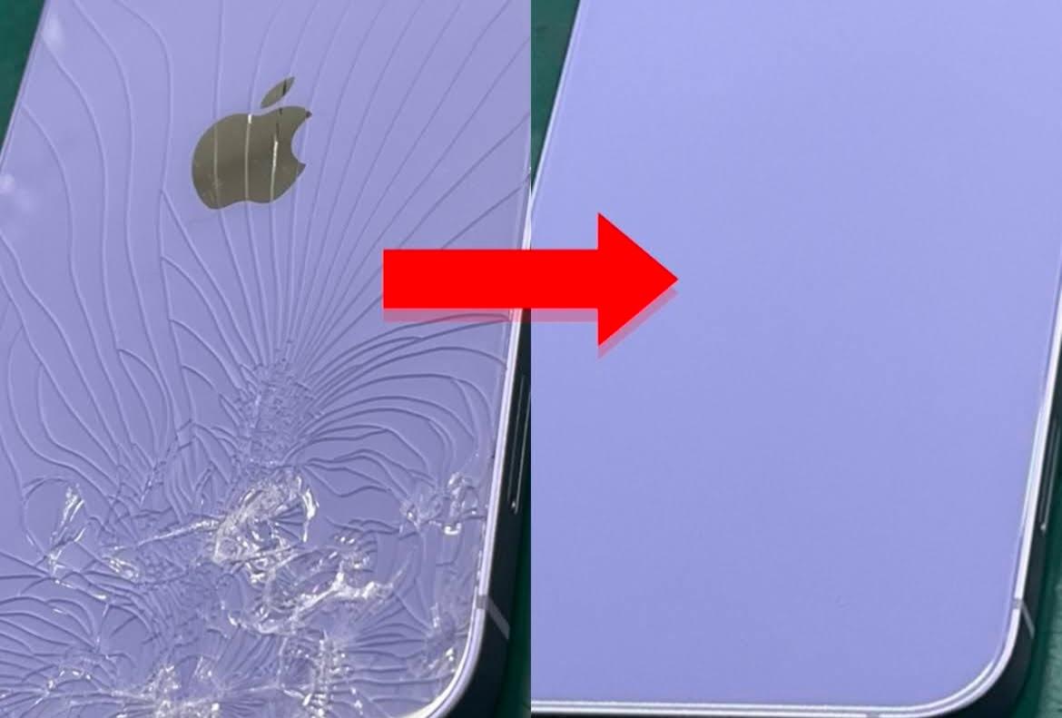 iPhone 15プロマックス 画面ひび割れあり 背面ガラス割れを修理する