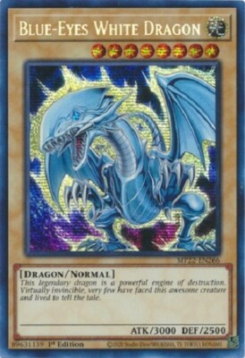 BLUE-EYES WHITE DRAGON * PRISMATIC ALTERNATE ART SECRET RARE MP22