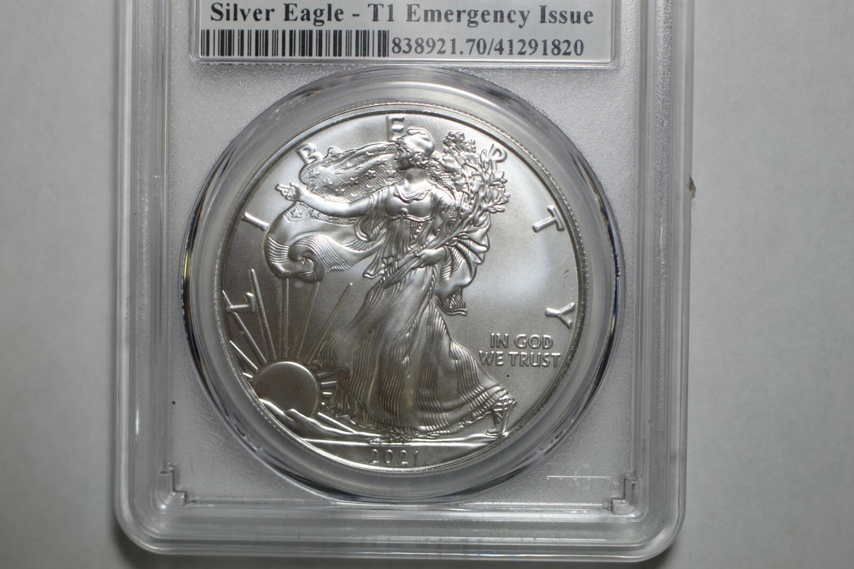 2021 (S) First Strike Silver Eagle T1 Emergency Issue PCGS MS70