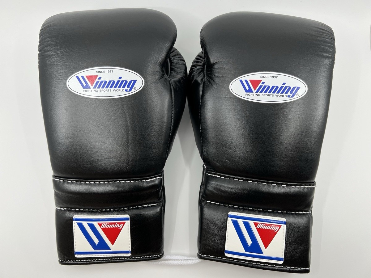 Winning Boxing Gloves 14oz MS-500 Black Lace-up Pro Training Gear