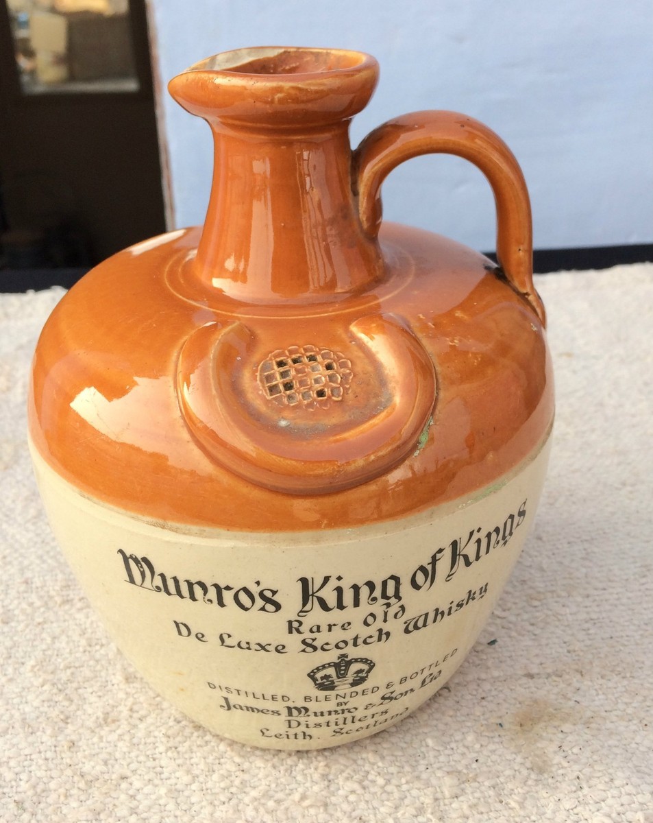 Vintage Old Munros King Of Kings De Luxe Scotch Empty Whisky Jar