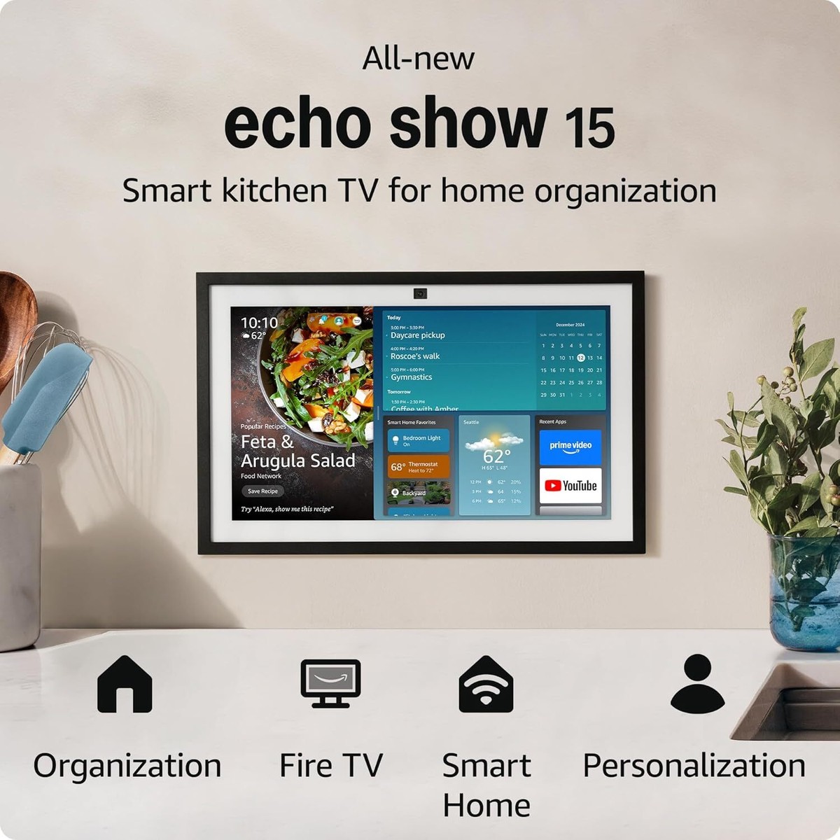 Echo Show 15 2nd Gen 15.6in smart display w/Alexa Fire TV or